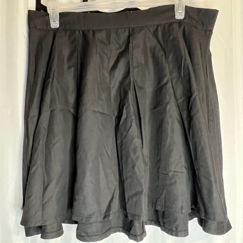 Torrid Black Pleated Twill Skater Skirt